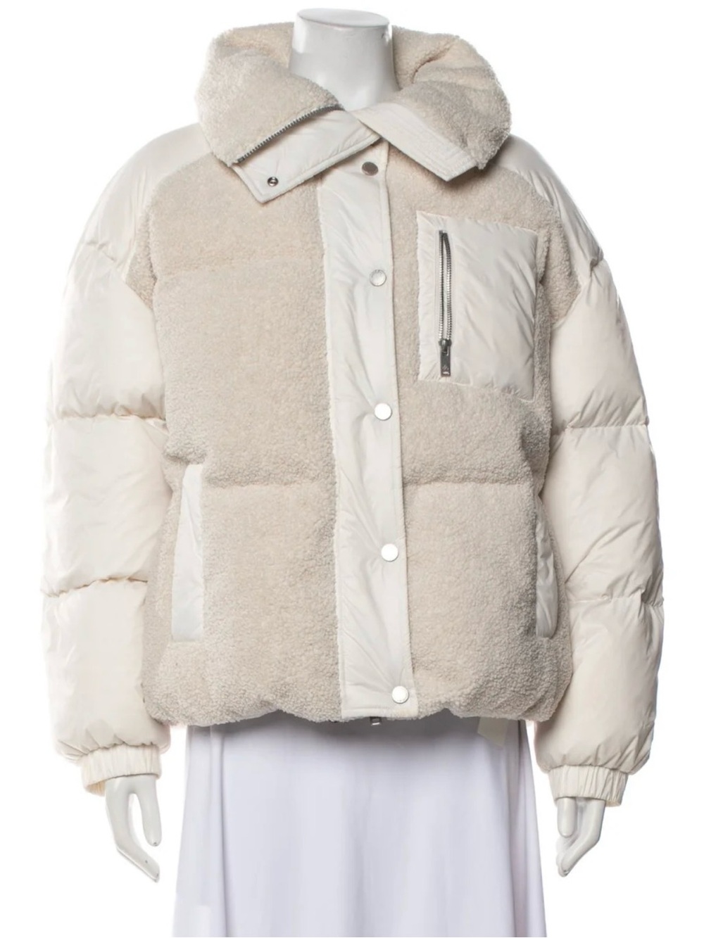 Moose Knuckles oversized ivory fleece puffer